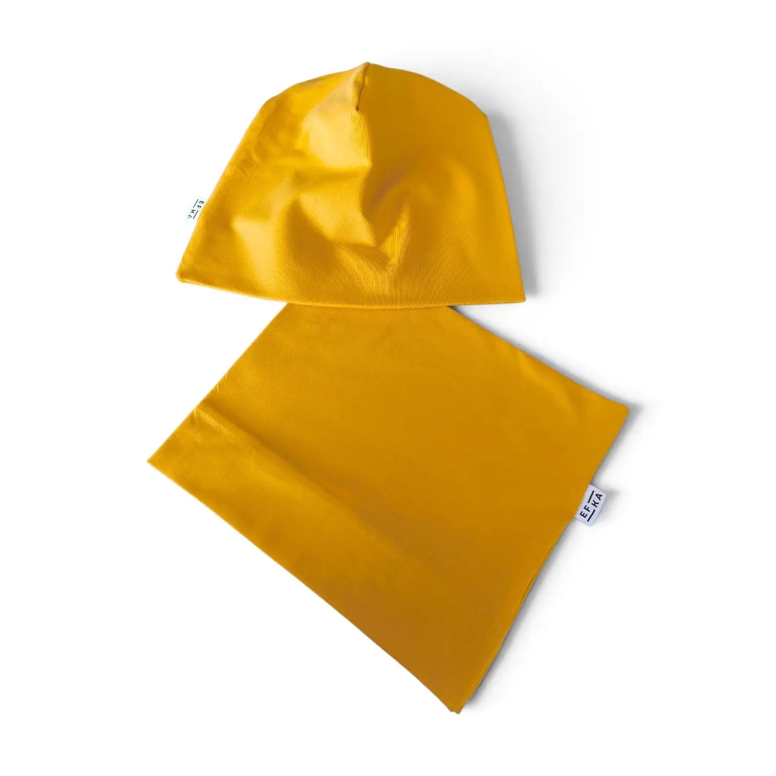 Kollane puuvillane müts/sall komplekt 54/56